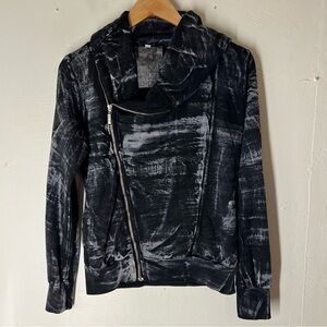 Young Fabulous & Broke Kayla Tie Dye Moto Black Jacket Size Small
